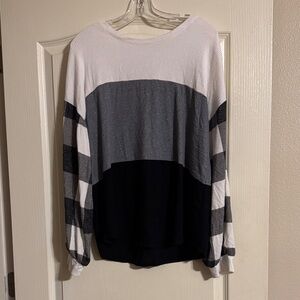 Maurices Women's Crewneck Top in Black, Gray, and White